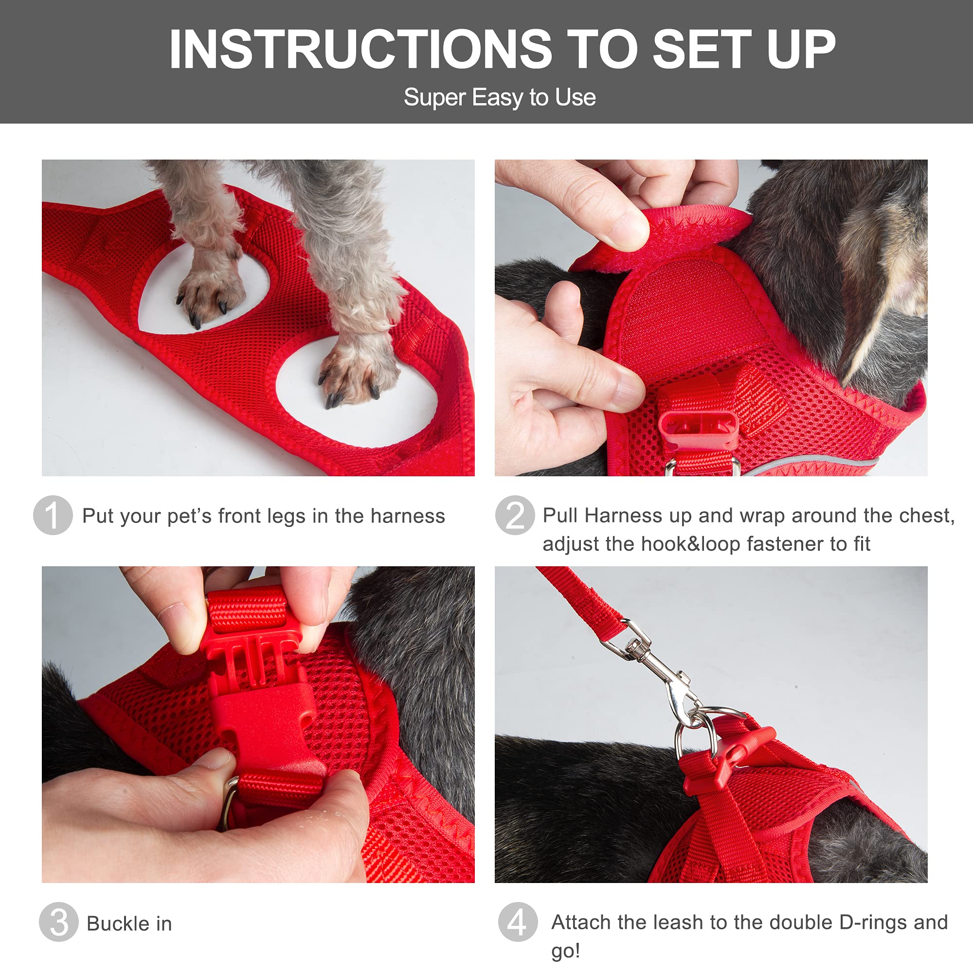 Foto 6 pulgar | Arnés Para Perros Fida Comfy Soft Mesh Con Correa Para Perros Pequeños Y Medianos - Venta Internacional.