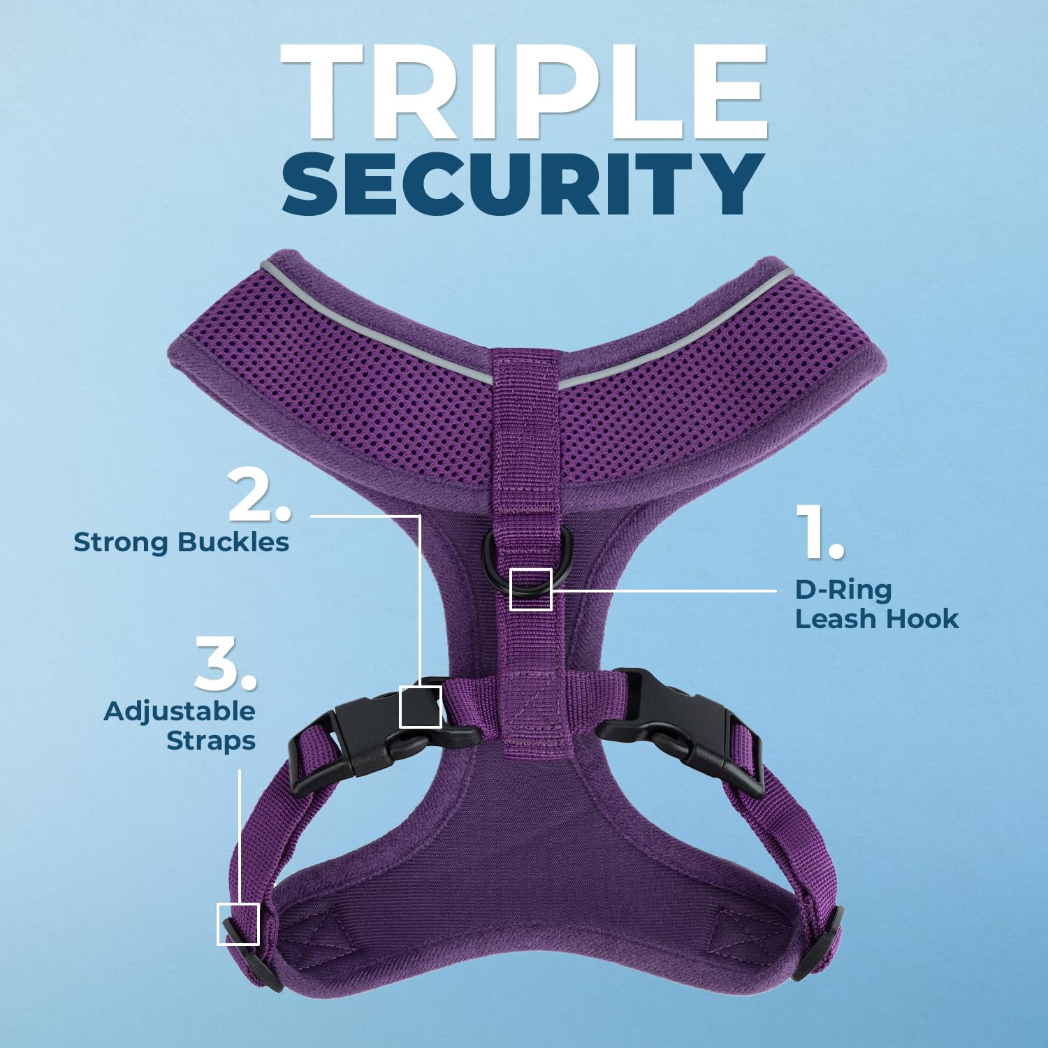 Foto 3 pulgar | Arnés Para Perros Voyager Aerolite No Pull Mesh Purple Xs - Venta Internacional.
