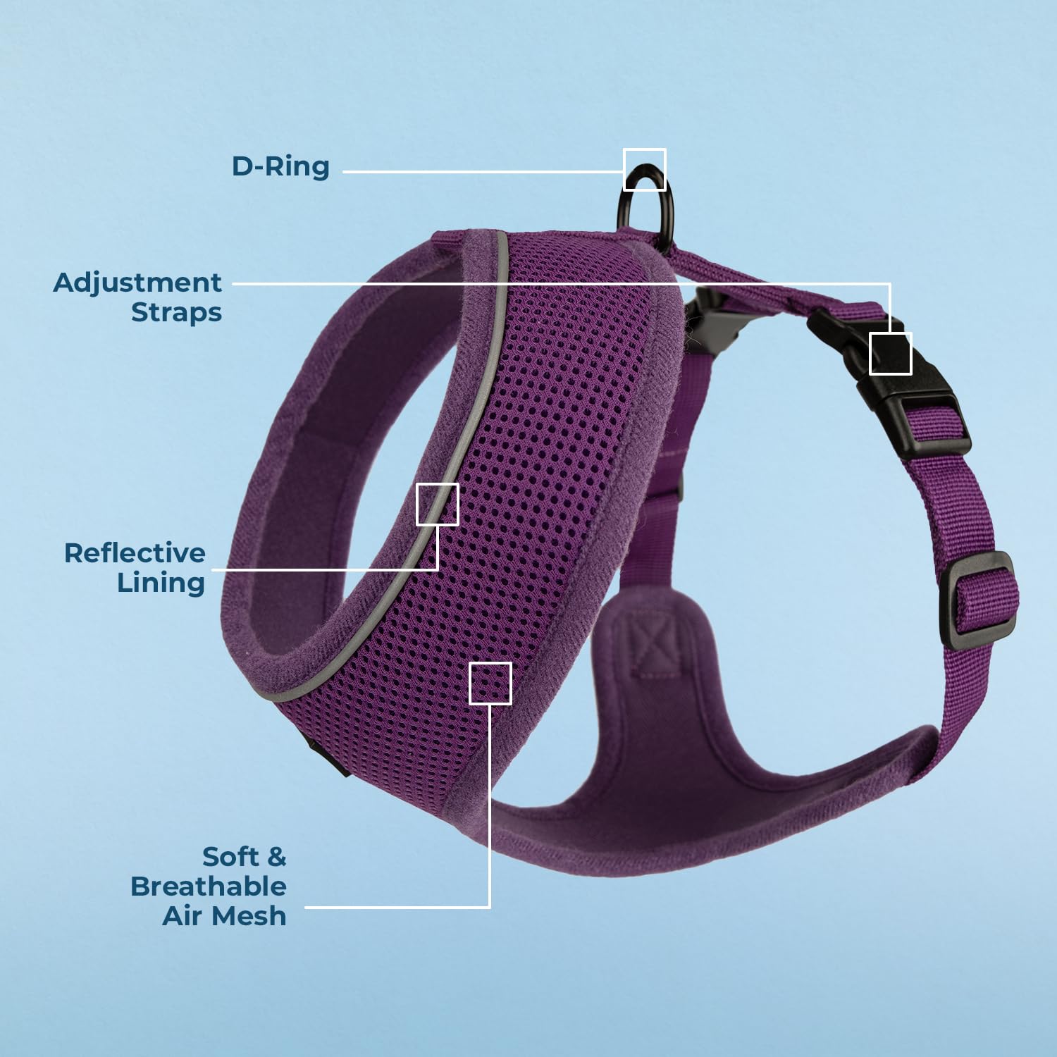 Foto 4 pulgar | Arnés Para Perros Voyager Aerolite No Pull Mesh Purple Xs - Venta Internacional.