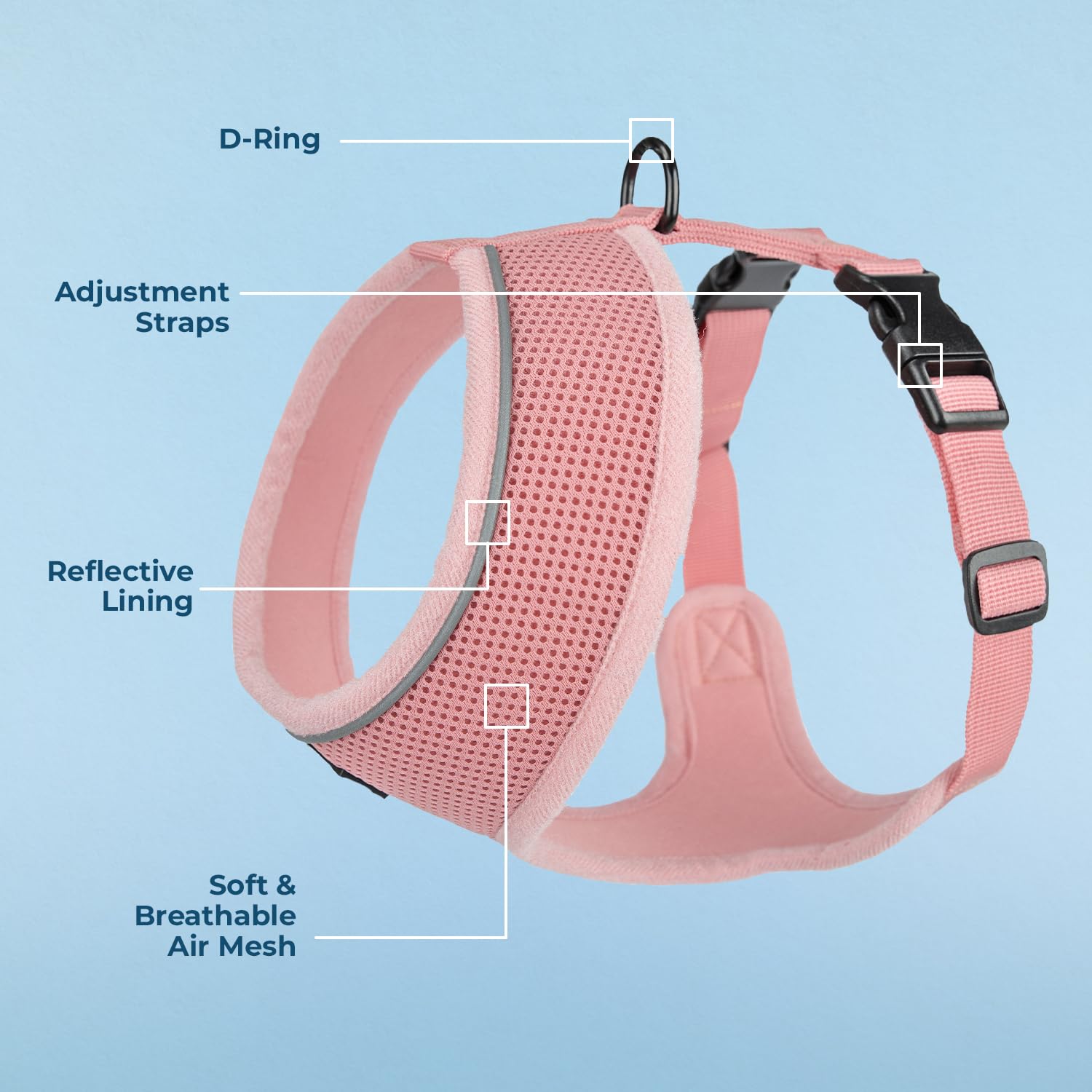 Foto 4 pulgar | Arnés Para Perros Voyager Aerolite No Pull Mesh Pink Xl - Venta Internacional.