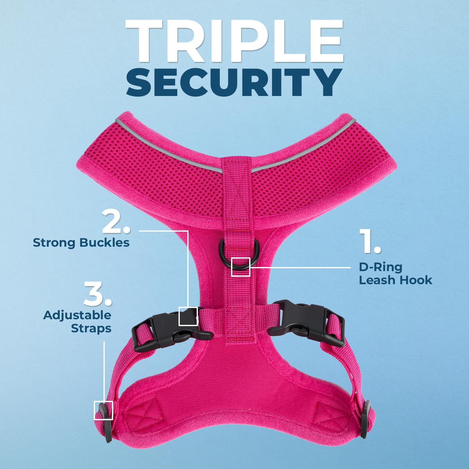 Foto 3 pulgar | Arnés Para Perros Voyager Aerolite, Malla Antitracción, Fucsia, Xs - Venta Internacional.