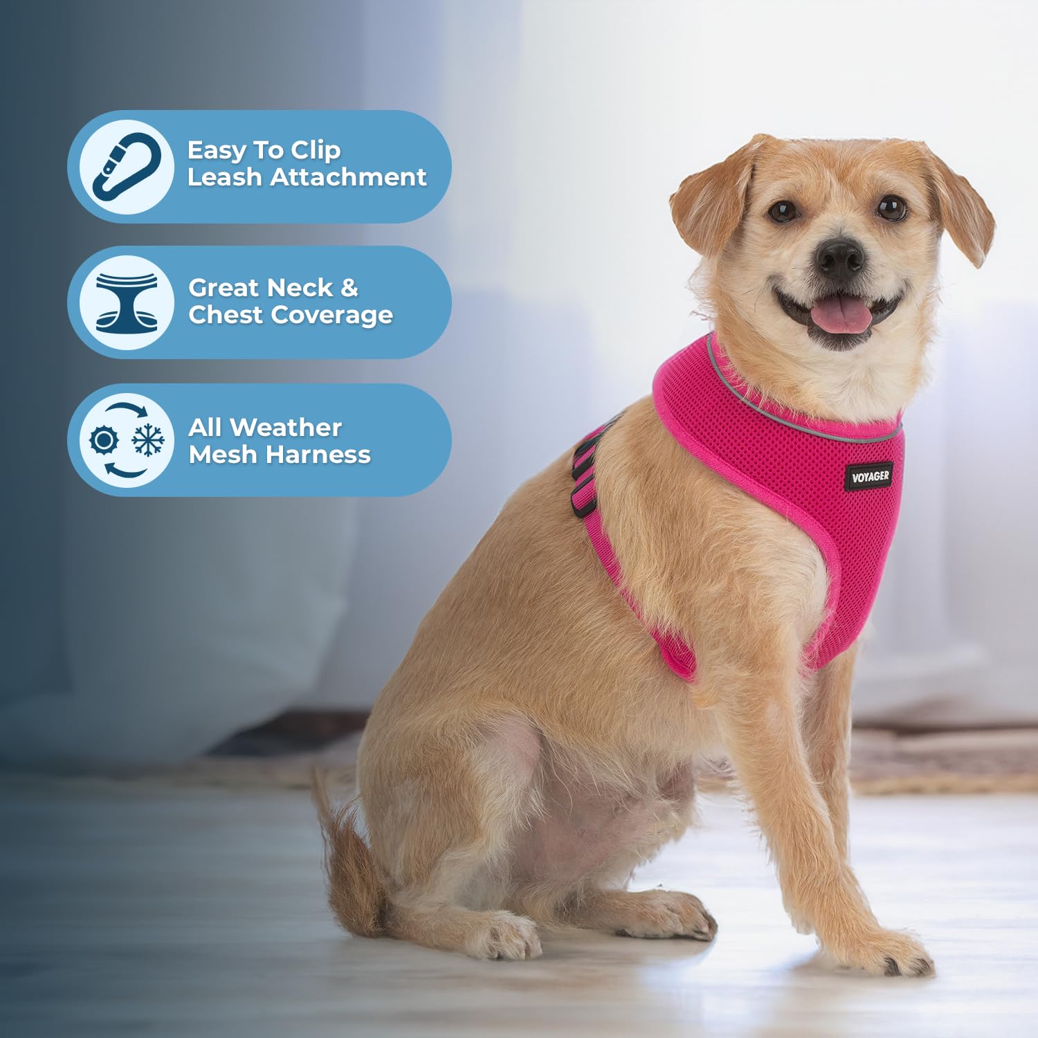 Foto 5 | Arnés Para Perros Voyager Aerolite, Malla Antitracción, Fucsia, Xs - Venta Internacional.