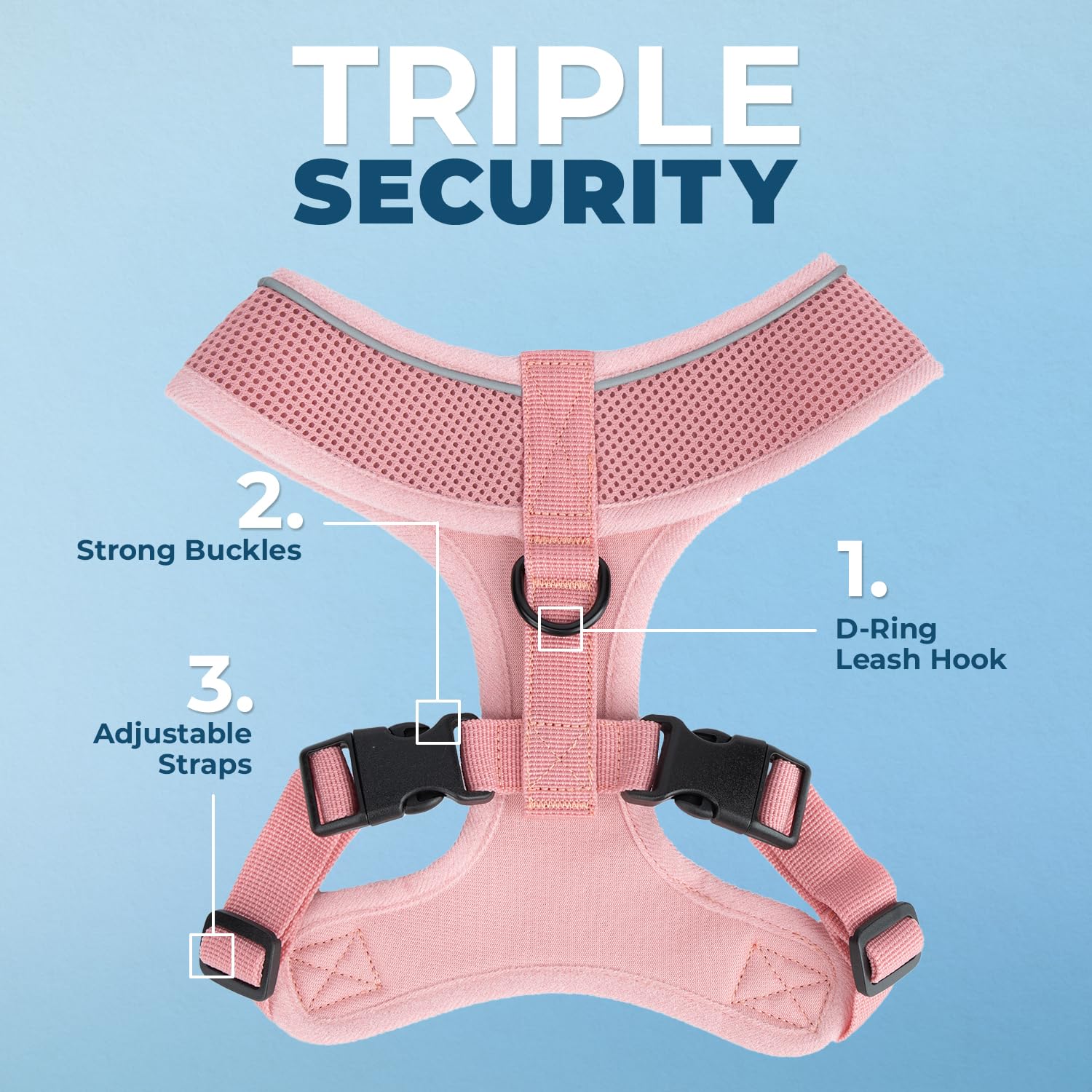 Foto 3 pulgar | Arnés Para Perros Voyager Aerolite, Malla Sin Tirones, Rosa, Talla Xs - Venta Internacional.