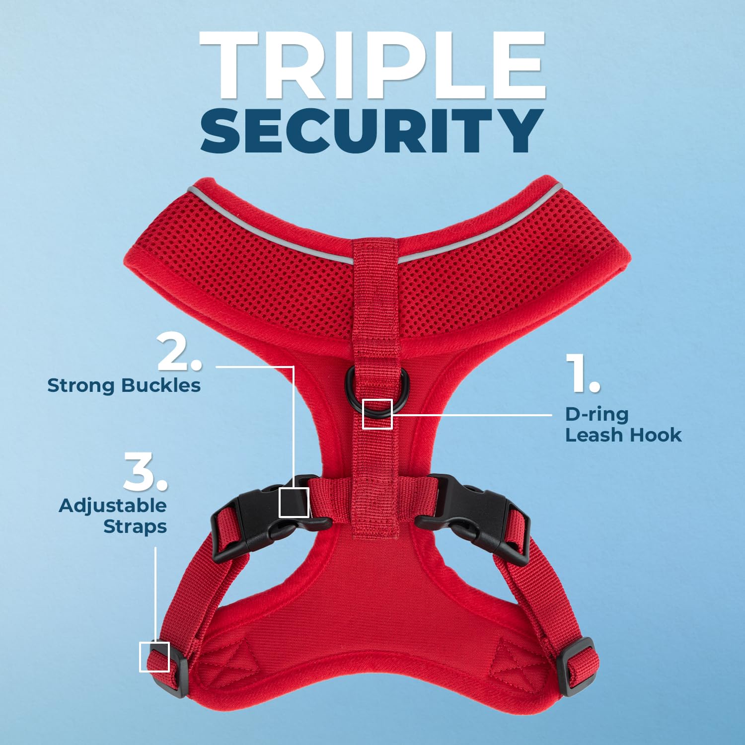 Foto 3 pulgar | Arnés Para Perros Voyager Aerolite No Pull Mesh Red Xs - Venta Internacional.