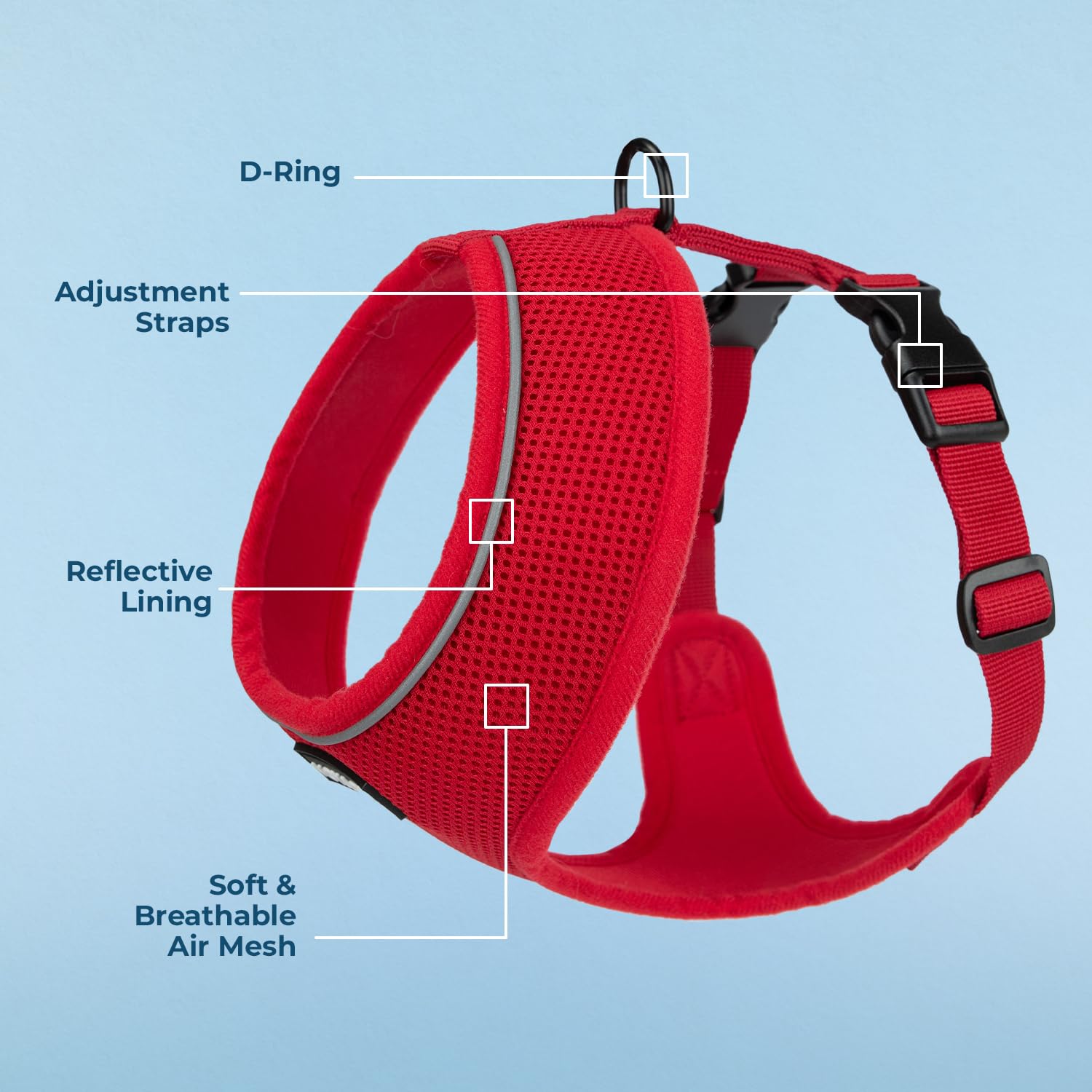 Foto 4 pulgar | Arnés Para Perros Voyager Aerolite No Pull Mesh Red Xs - Venta Internacional.