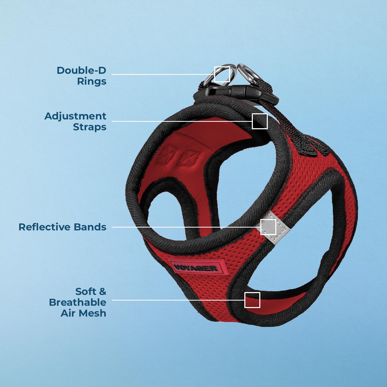 Foto 4 pulgar | Arnés Para Perros Voyager Step-in Air, Malla Para Todo Clima, Rojo/negro, L - Venta Internacional.