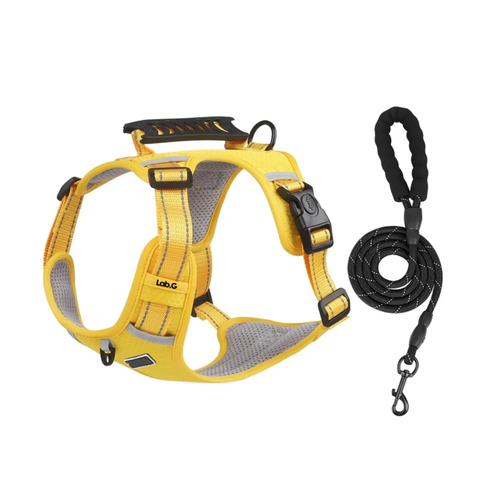 Foto 2 pulgar | Pechera Arnés De Seguridad Para Perro Amarillo Talla Xl Lab.g