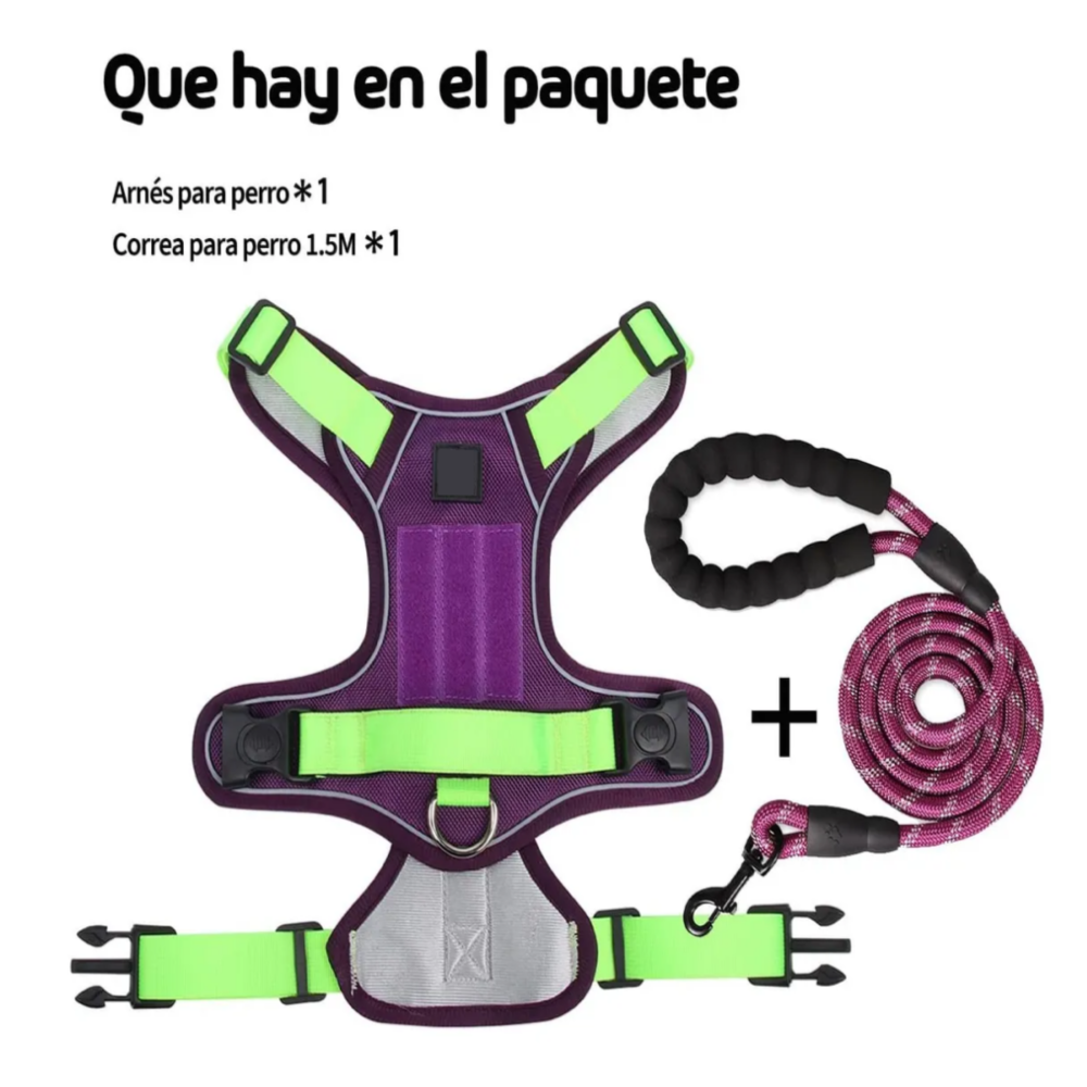 Foto 3 pulgar | Pecheras Para Perros Con Cuerda De Tracción Lab.g Purple Talla S