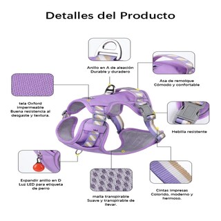Foto 2 | Pechera Arnés Con Correa Para Perro Lab.g, Violeta Talla Xs