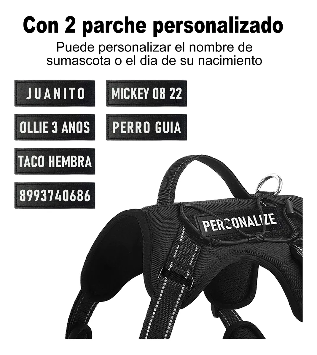 Foto 3 pulgar | Pechera Belug Arnés Táctica Con Correa Perro Largo Negro L