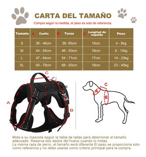 Foto 3 | Pechera Belug Arnés Táctica Con Correa Perro Largo Negro L