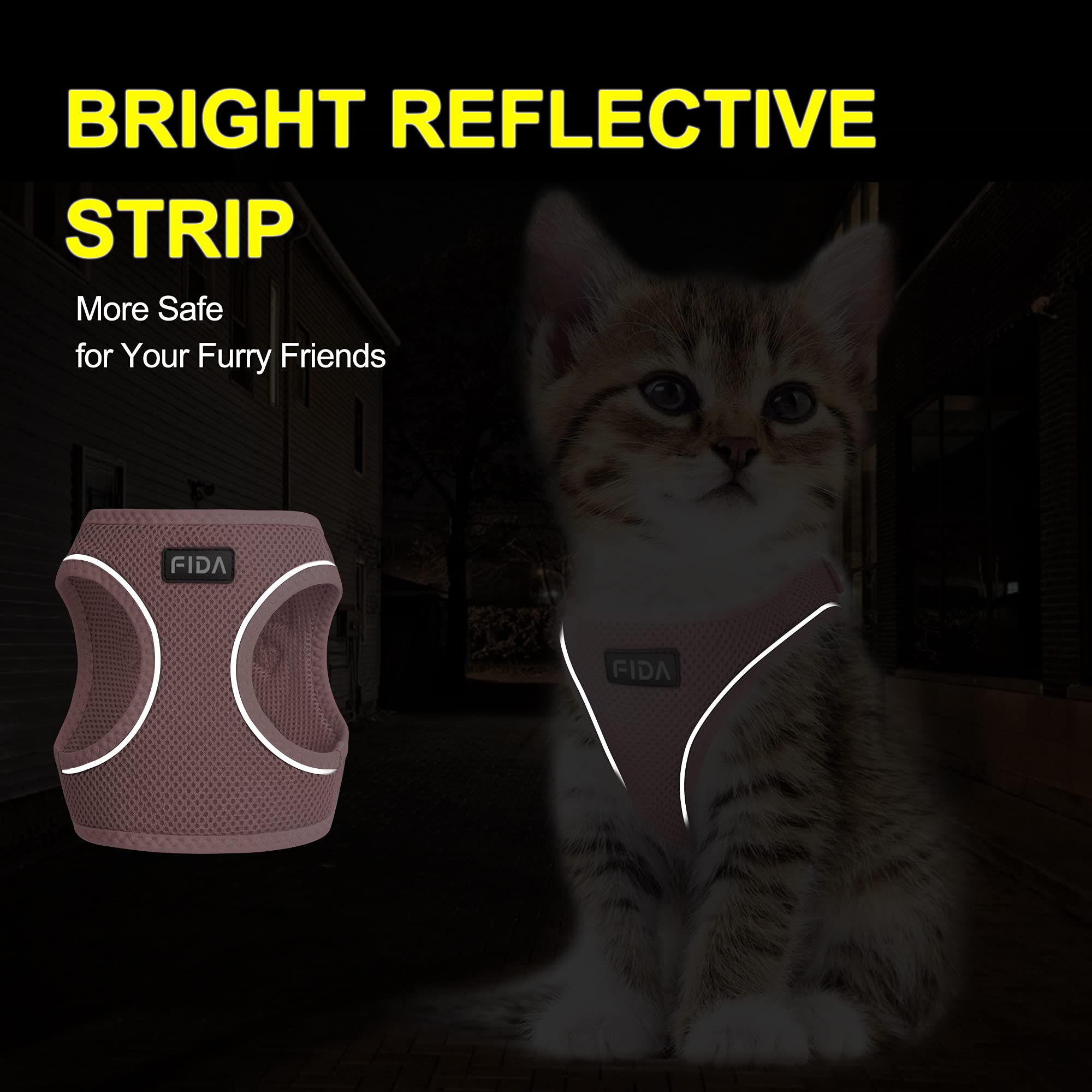 Foto 5 pulgar | Set De Arnés Y Correa Fida Para Pasear Perros Y Gatos, Color Rosa Xxxs - Venta Internacional.