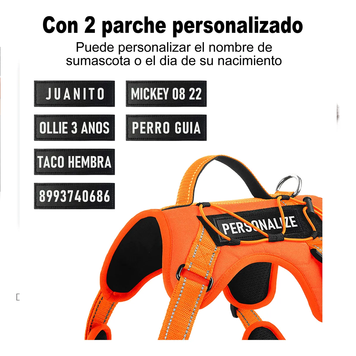 Foto 2 | Pechera Belug  Arnés Táctica Con Correa Perro Talla M Naranja
