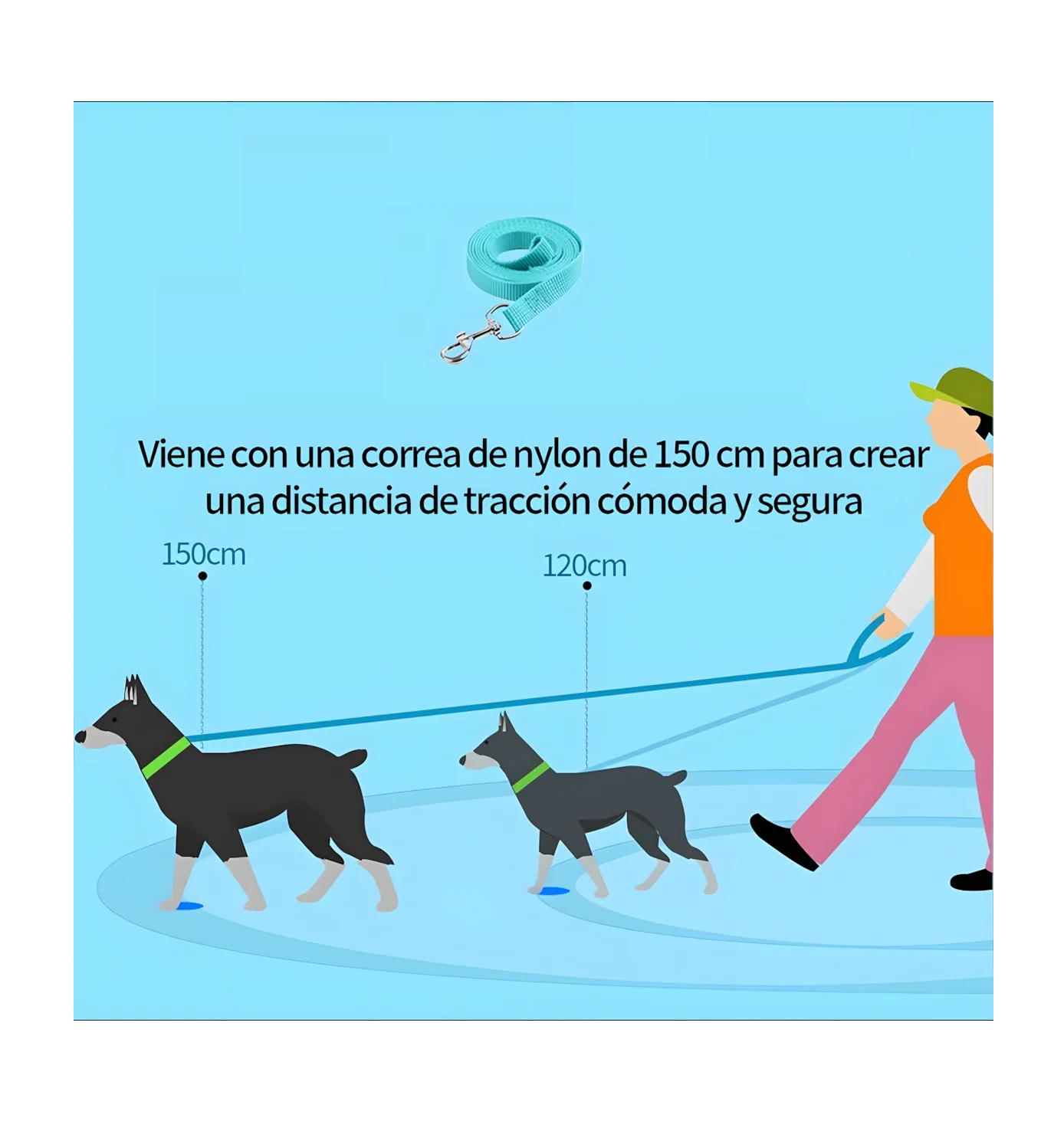 Foto 4 pulgar | Pechera Arnés Para Perro Regulable Con Bandas Reflectivas Azul/naranja