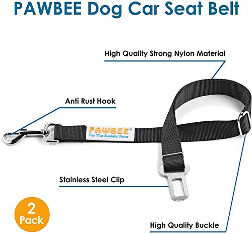 Foto 3 pulgar | Cinturón De Seguridad Pawbee Para Perro  2 Unidades  Ajustable  De Nailon  Para Coche - Venta Internacional.