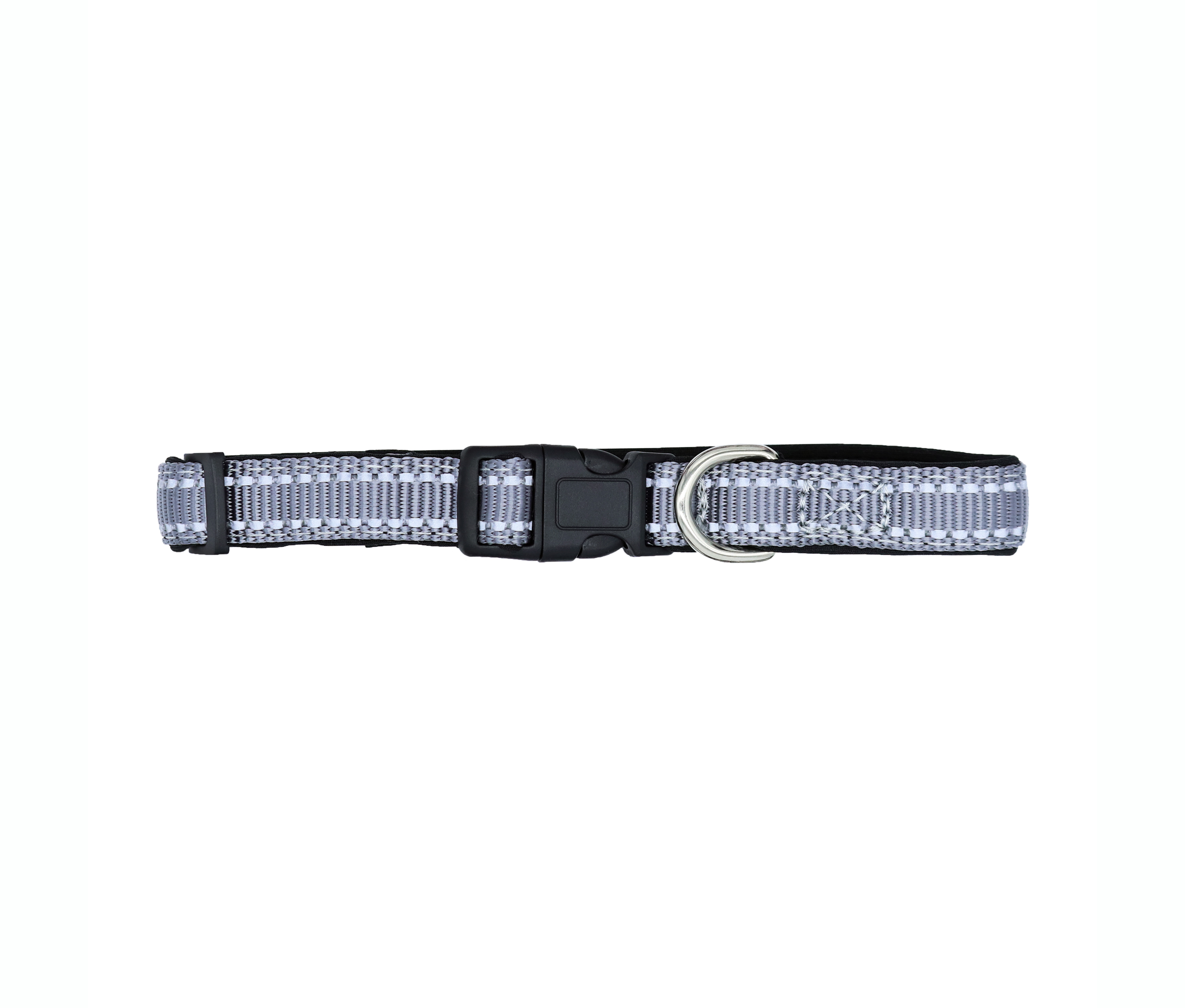 Collar Reflejante para Mascotas con Interior de Neorpreno Acolchonado Pet's Life PP165 color Gris Grande