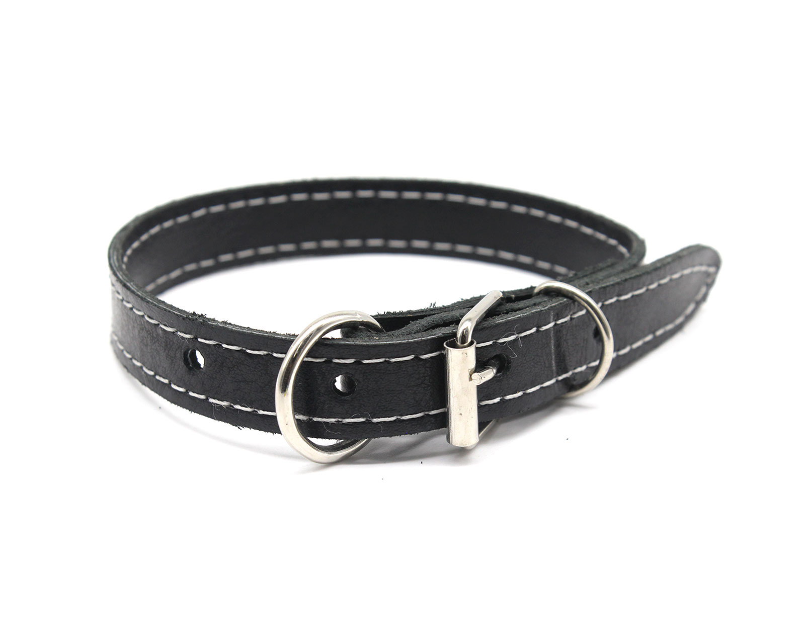 Collar de Piel para Perro Bajío Pets #6 color Negro