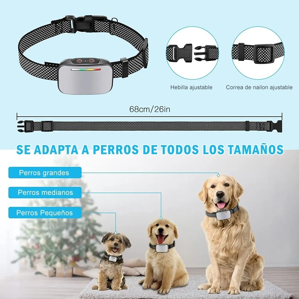 Foto 3 pulgar | Collar Eléctrico de Entrenamiento Antiladrido Malubero para Perro color Plateado Automático