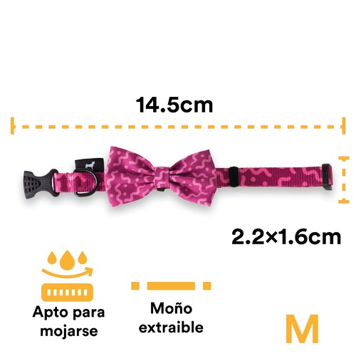 Foto 4 pulgar | Collar con Moño para Perro Jack Pet Style con Cintilla Reforzada y Herraje de Acero Reforzado Fucsia Talla M
