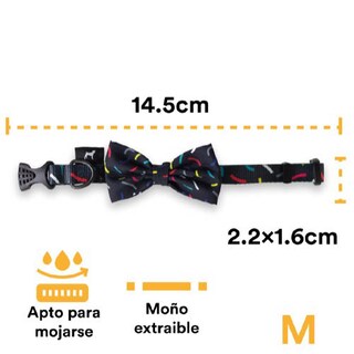 Foto 3 | Collar con Moño para Perro Jack Pet Style con Cintilla Reforzada y Herraje de Acero Reforzado Negro Talla M
