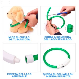 Foto 4 | Collar para Mascota Elegate MAS.31.L color Verde con Luz LED Recargable USB Talla L