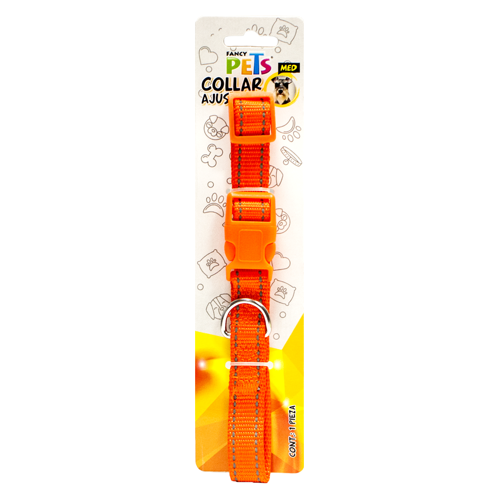 Foto 3 pulgar | Collar Ajustable para Perro Fancy Pets FL8703 Colores Surtidos con Bandas Reflejantes Tamaño Mediano