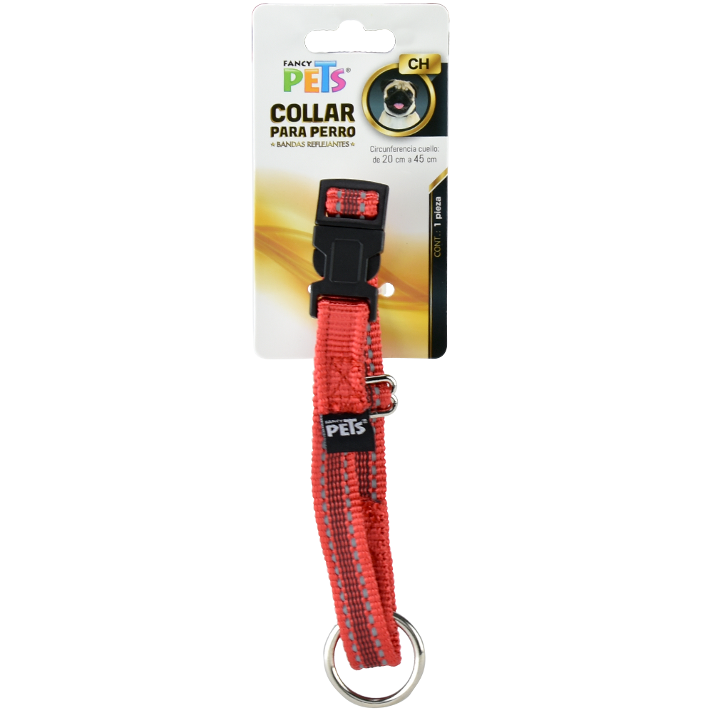 Foto 2 pulgar | Collar con Ultra Grip y Bandas Reflejantes para Perro Fancy Pets color Rojo