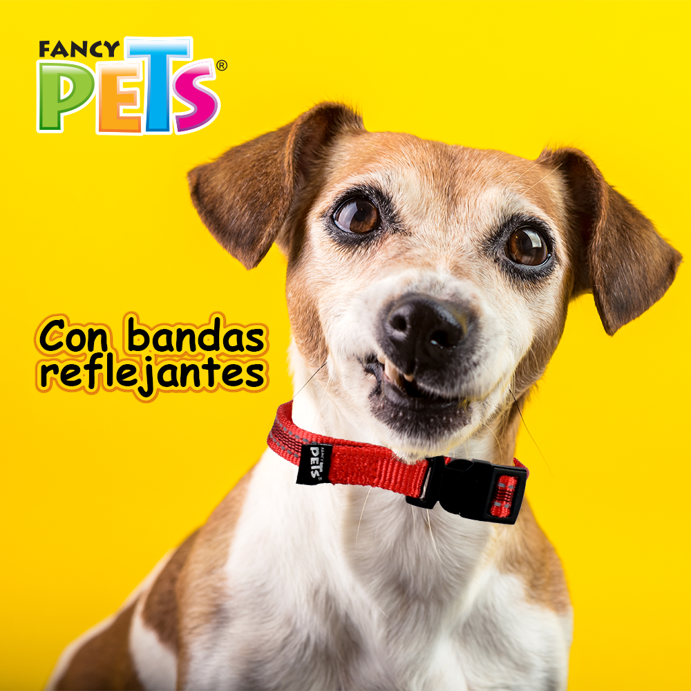 Foto 4 pulgar | Collar con Ultra Grip y Bandas Reflejantes para Perro Fancy Pets color Rojo