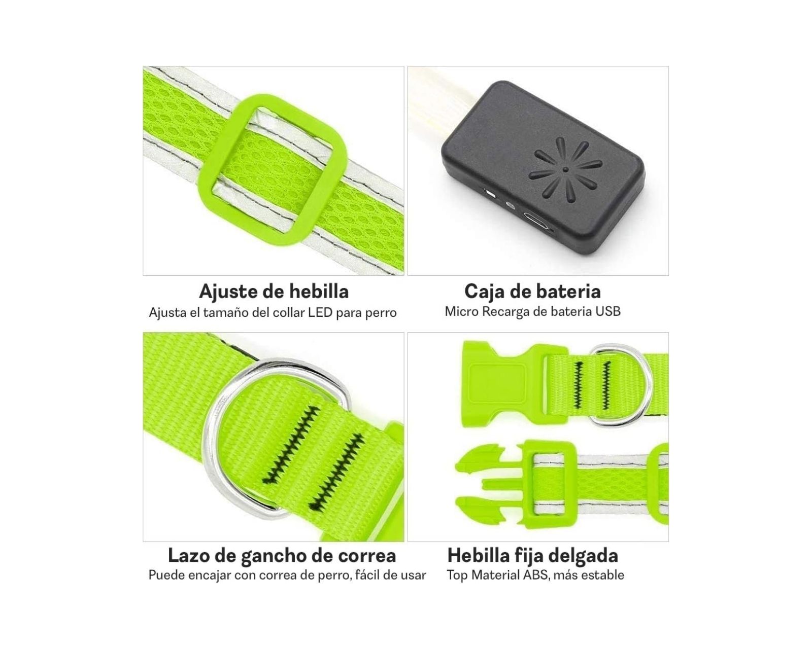 Foto 3 pulgar | Collar Verde para Perro con Reflejante de Luz