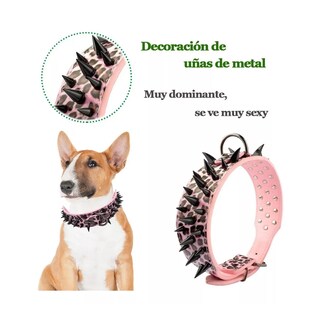 Foto 3 | Collar Para Perro Eo Safe Imports Esi-10736 Con Picos De Metal Cuero Con Estilo M Rosa