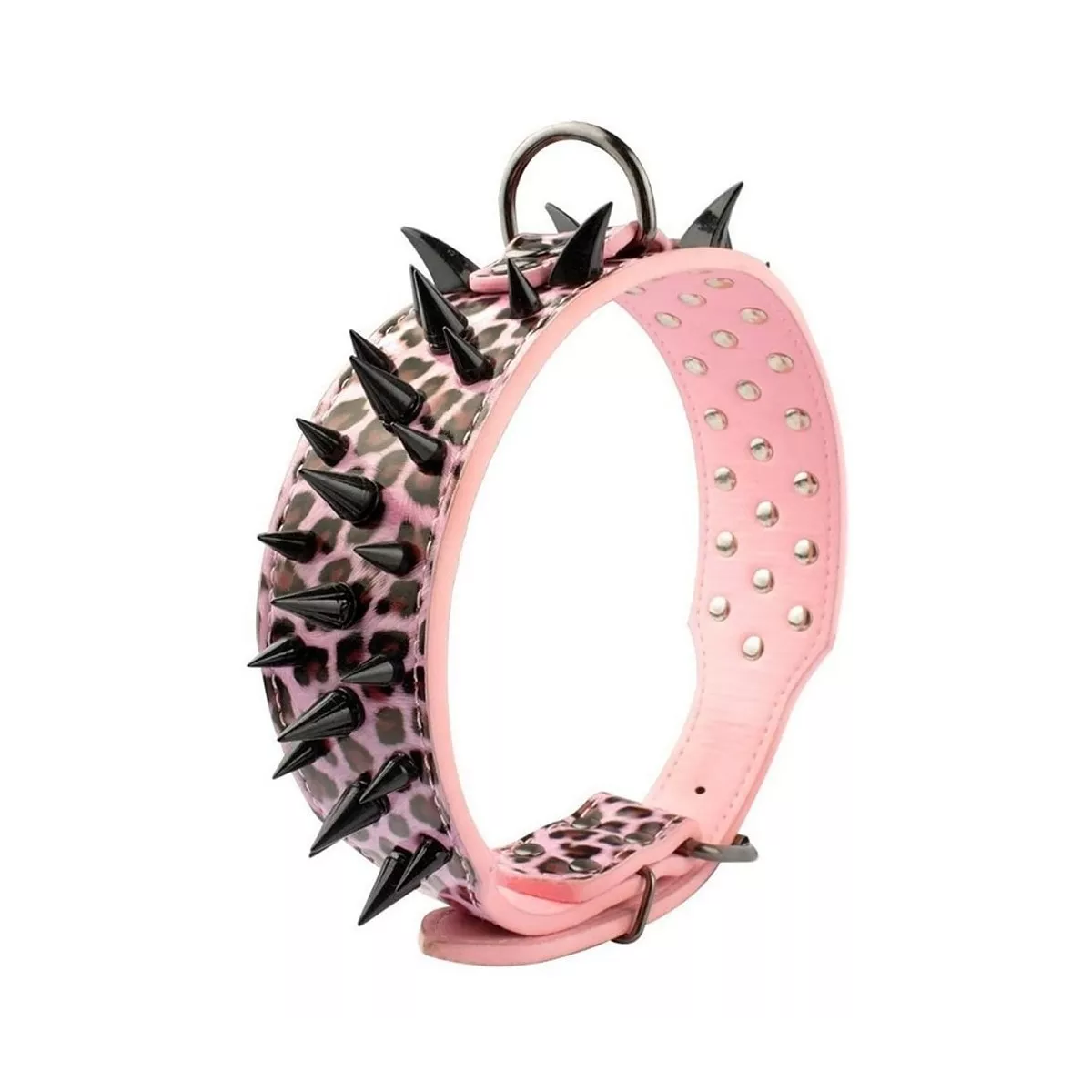 Foto 5 pulgar | Collar Para Perro Eo Safe Imports Esi-10736 Con Picos De Metal Cuero Con Estilo M Rosa