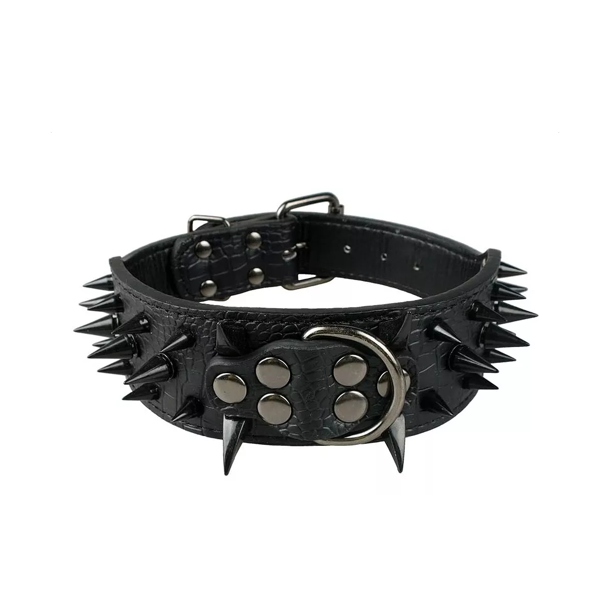 Collar Para Perro Eo Safe Imports Esi-10735 Con Picos De Metal Cuero Con Estilo L Negro