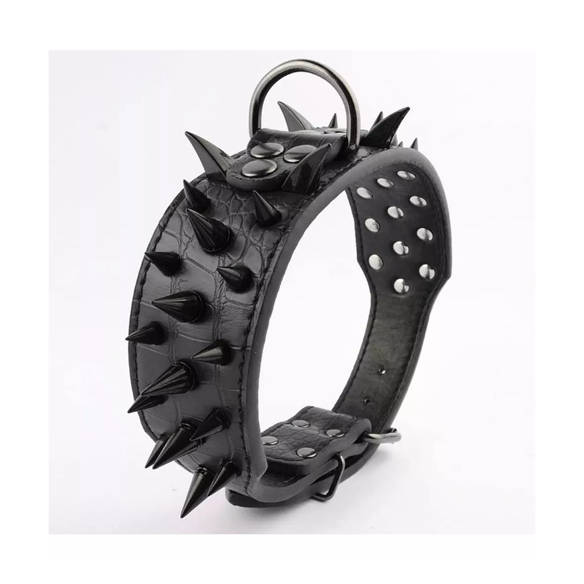 Foto 6 pulgar | Collar Para Perro Eo Safe Imports Esi-10735 Con Picos De Metal Cuero Con Estilo L Negro