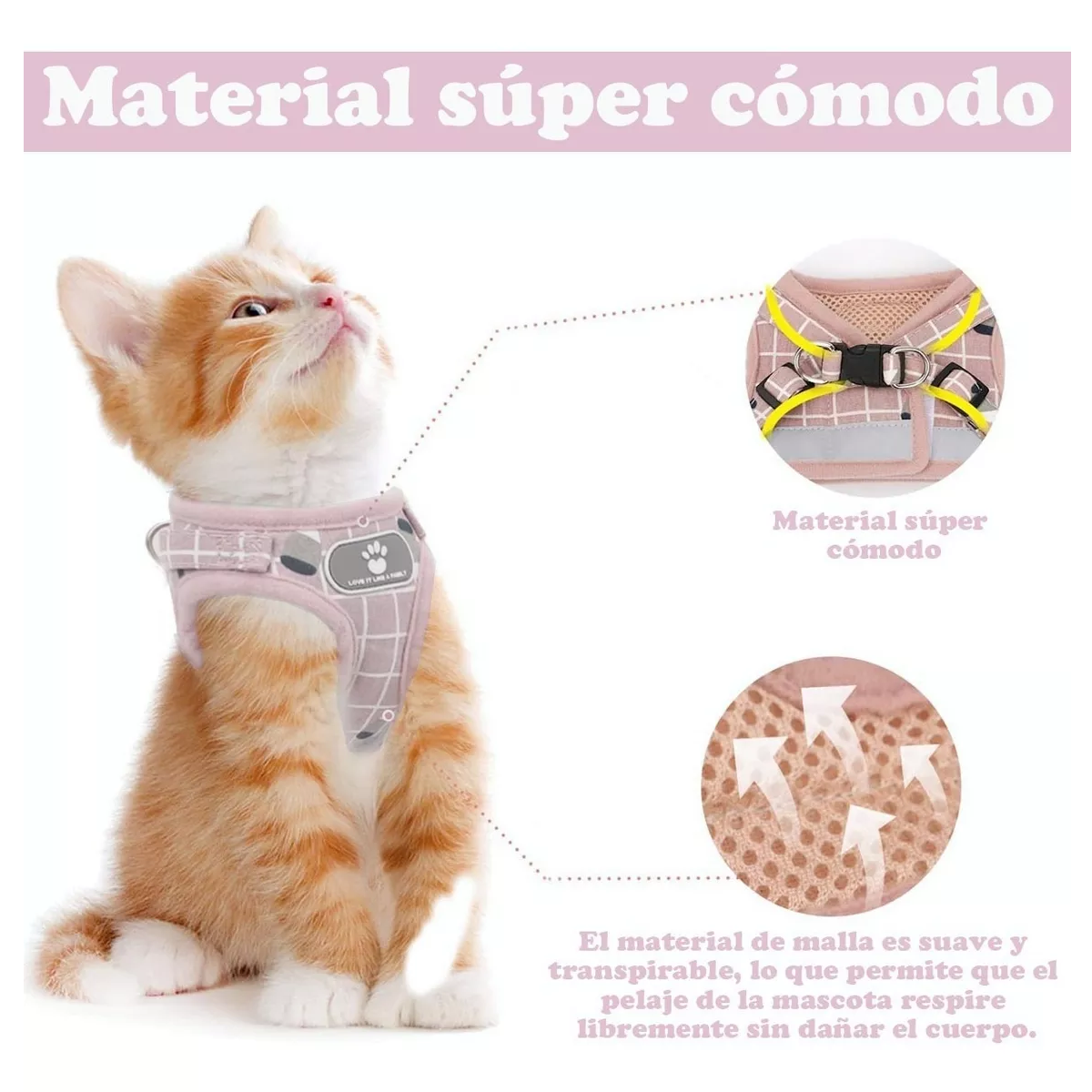 Foto 3 pulgar | Correa con Arnés Eo Safe Imports Esi12209 Rosa 2 Piezas para Mascota