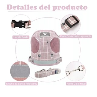 Foto 3 | Correa con Arnés Eo Safe Imports Esi12209 Rosa 2 Piezas para Mascota