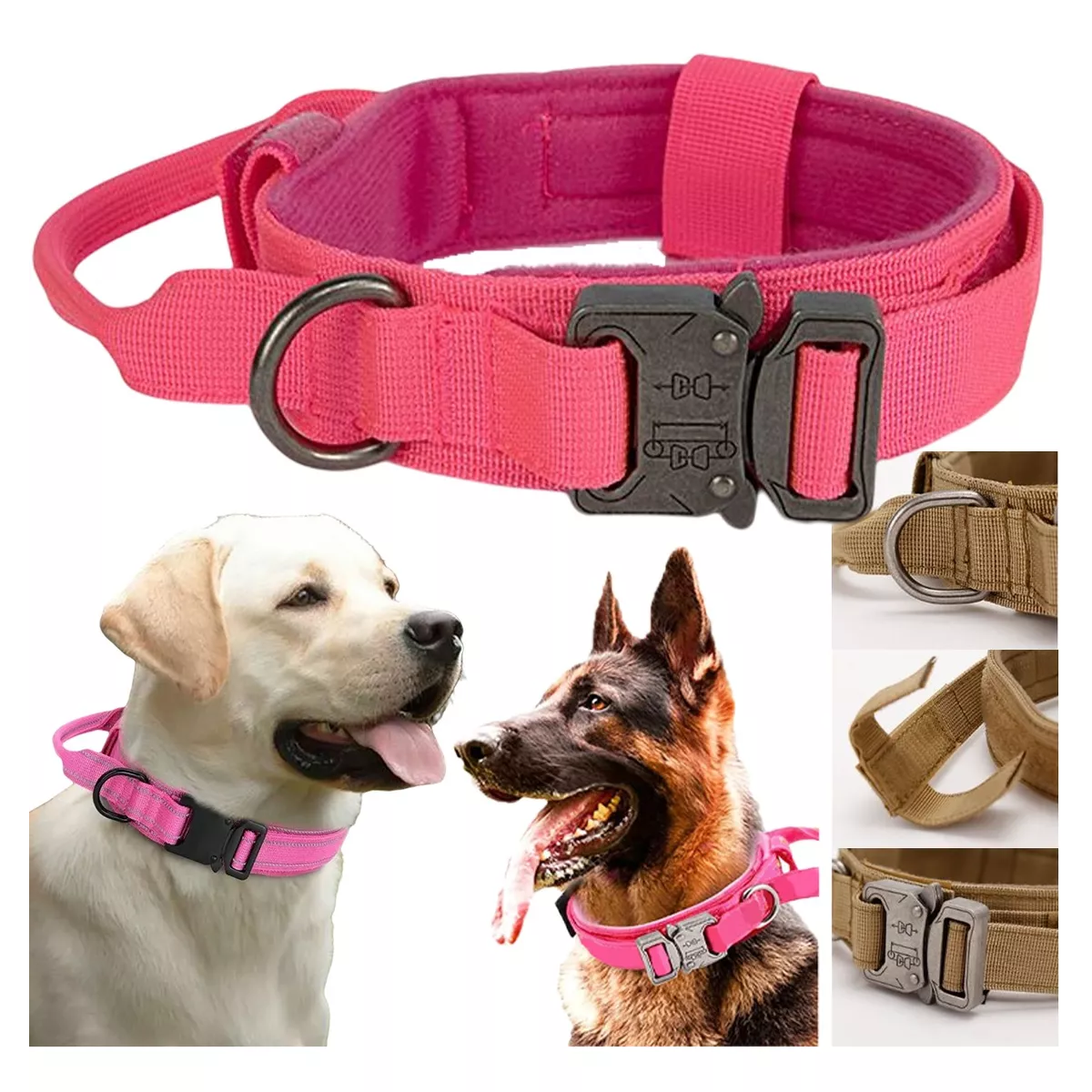 Foto 3 pulgar | Collar Táctico para Perro con Hebilla de Metal Resistente M Eo Safe Imports Esi-12853 color Rosa