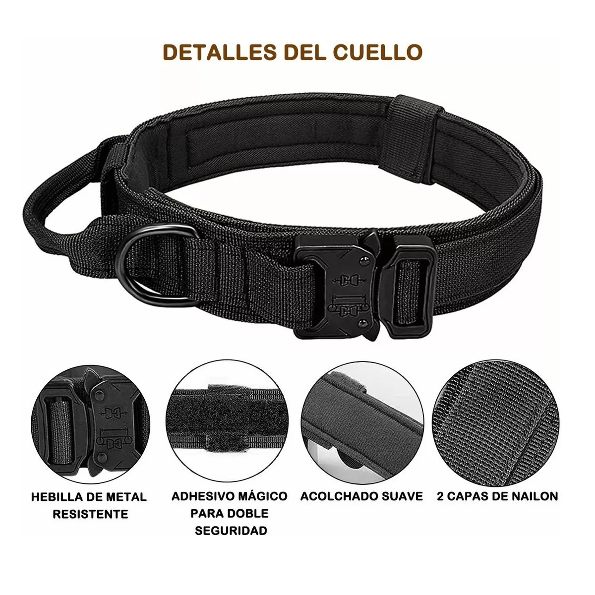 Foto 3 pulgar | Collar Táctico de Perro - Hebilla Metálica Ajustable - Correa M Eo Safe Imports Esi-12850 Negro