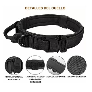 Foto 2 | Collar Táctico de Perro - Hebilla Metálica Ajustable - Correa M Eo Safe Imports Esi-12850 Negro