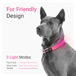 Foto 3 | Collar para Perro con Luz Led Rosa USB Recargable Resistente al Agua - Venta Internacional