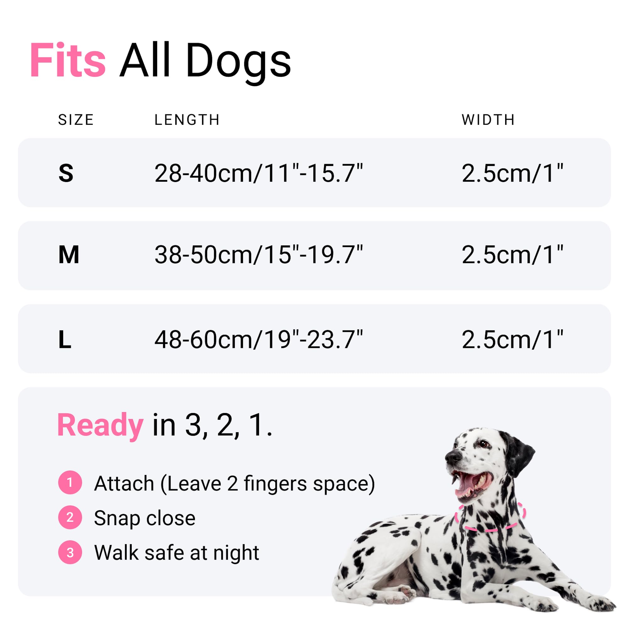 Foto 7 pulgar | Collar para Perro con Luz Led Rosa USB Recargable Resistente al Agua - Venta Internacional