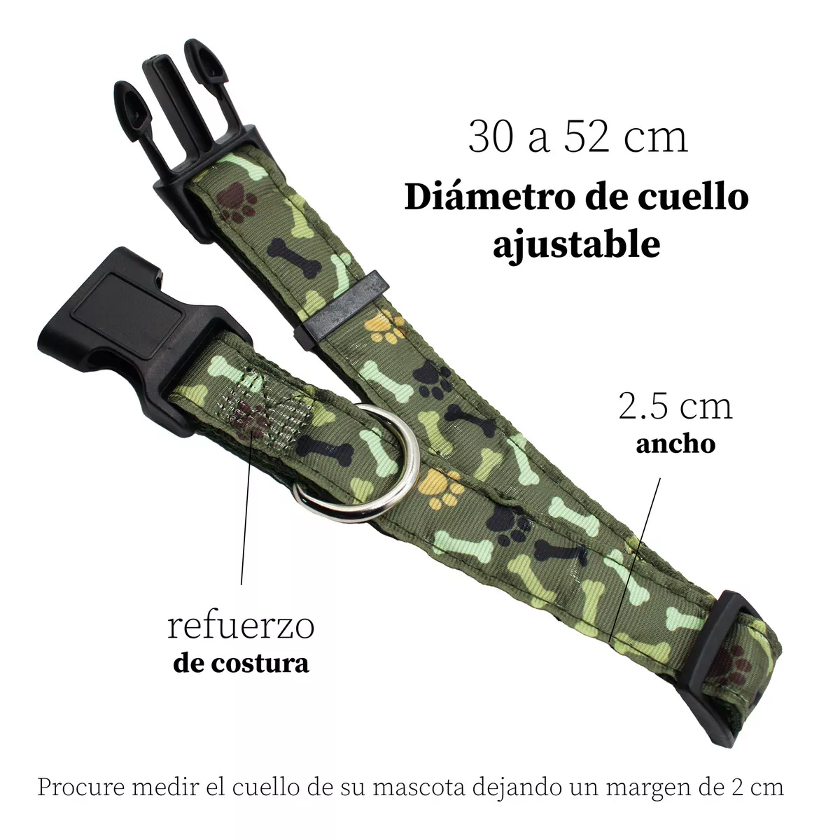Foto 4 pulgar | Collar Para Perros Razas Chicas Y Pequeñas Color Huesos Militar Eo Safe Imports Esi-14179 Verde