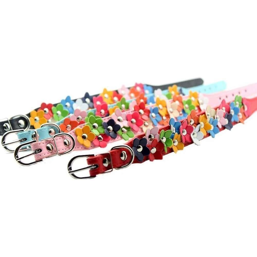 Foto 3 pulgar | Collar Para Perro Huoguo Fashion Shop, Piel Sintética, Flor Colorida - Venta Internacional.