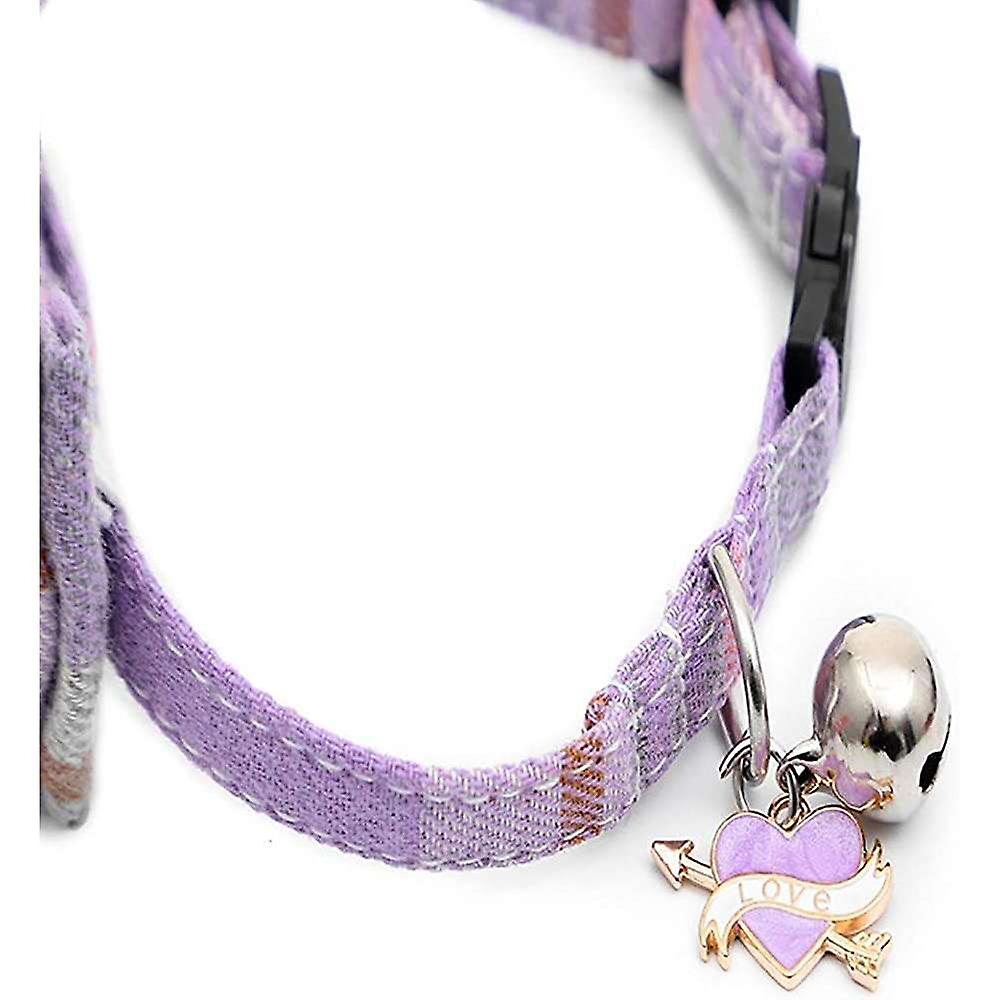 Foto 4 pulgar | Collares Con Forma De Gato Huoguo, Bonito Colgante De Amor, Con Campana Pequeña, Color Morado - Venta Internacional.