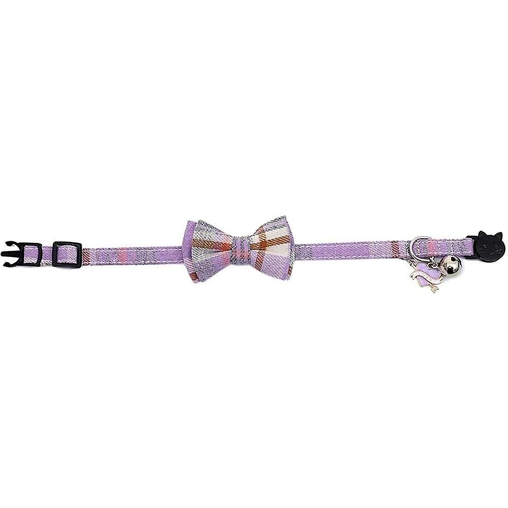 Foto 5 pulgar | Collares Con Forma De Gato Huoguo, Bonito Colgante De Amor, Con Campana Pequeña, Color Morado - Venta Internacional.