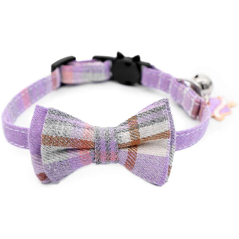 Foto 6 pulgar | Collares Con Forma De Gato Huoguo, Bonito Colgante De Amor, Con Campana Pequeña, Color Morado - Venta Internacional.