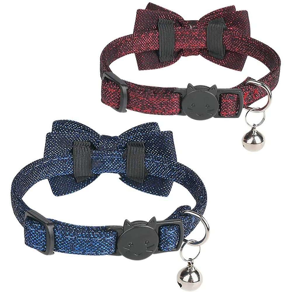 Collar Para Gatos Breakaway Huoguo Con Pajarita Extraíble Y Campana - Venta Internacional.