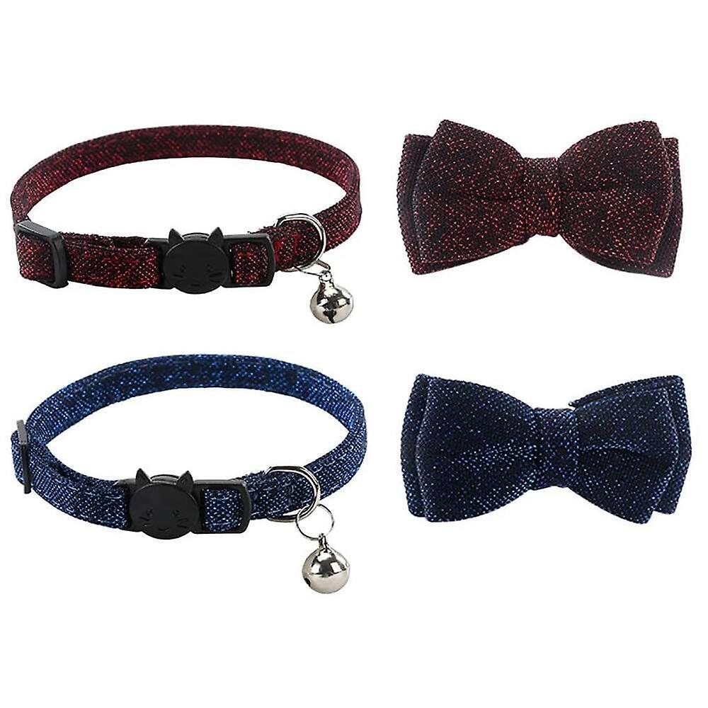 Foto 2 | Collar Para Gatos Breakaway Huoguo Con Pajarita Extraíble Y Campana - Venta Internacional.
