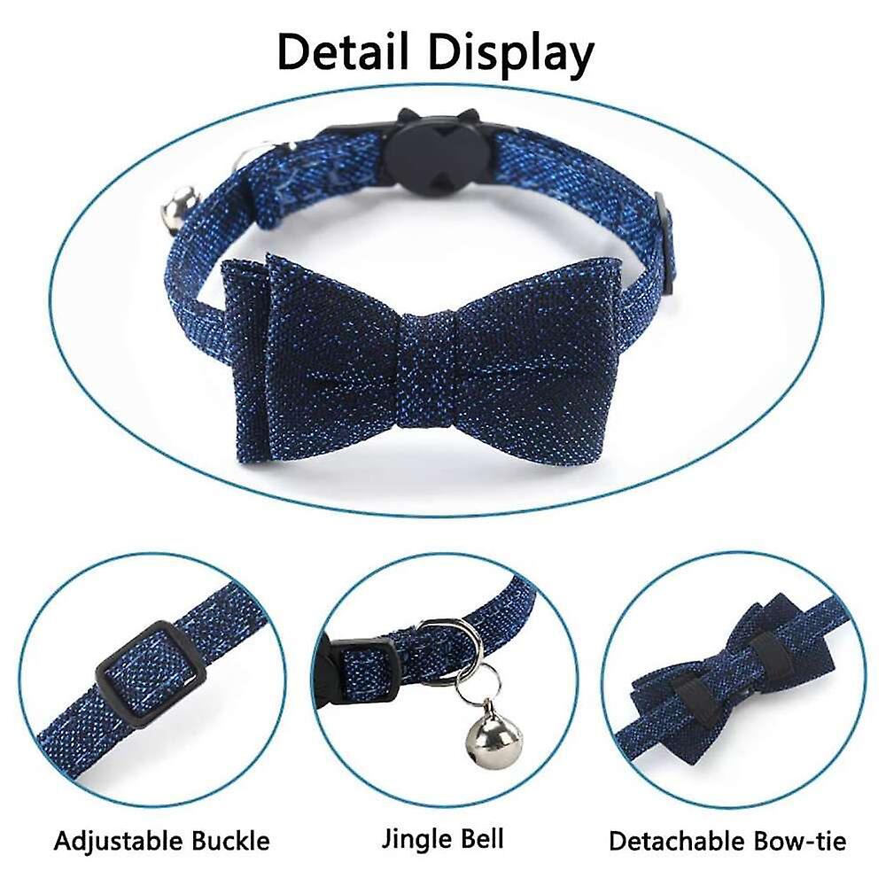 Foto 4 | Collar Para Gatos Breakaway Huoguo Con Pajarita Extraíble Y Campana - Venta Internacional.