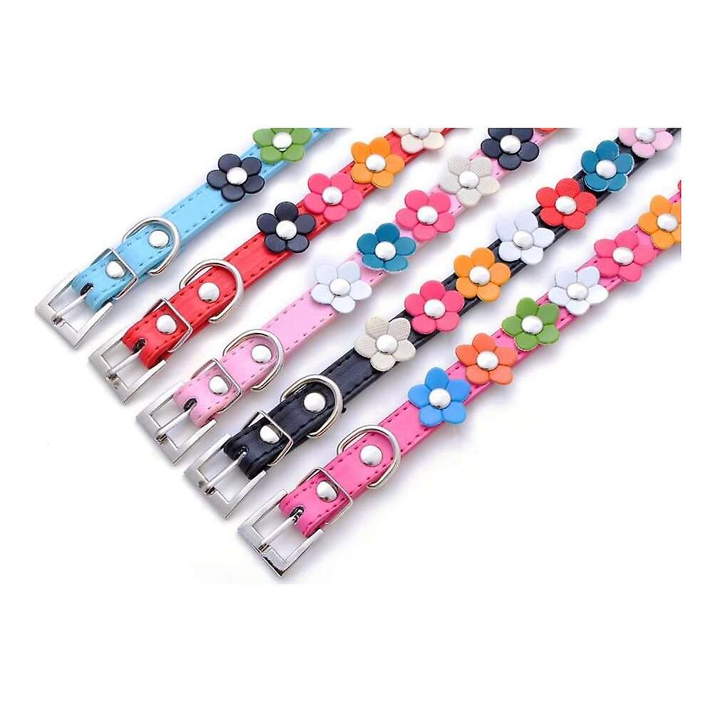 Collar Para Perro Huoguo Fashion Shop, Piel Sintética, Flor Colorida - Venta Internacional.