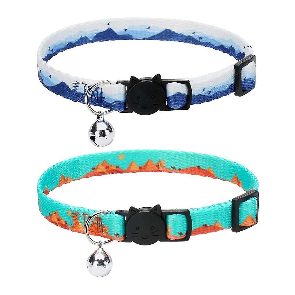 Foto 6 pulgar | Collar Para Gatos Huoguo Natural Scenery Breakaway Con Cascabeles X2 - Venta Internacional.